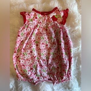 Carter’s Strawberry Floral Romper| Baby Girl | 3 Months | Pink Summer Outfit 🍓